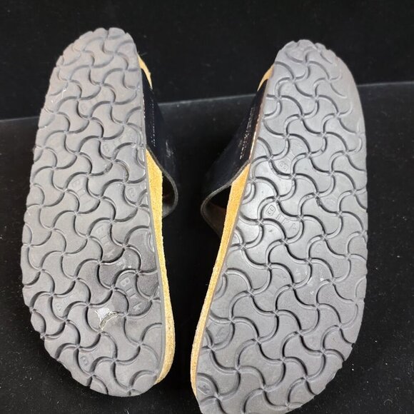 Birkenstock Black Patent Leather Sandals Size 37 (US 6-6.5) Mayari Gizeh Style - Picture 8 of 9